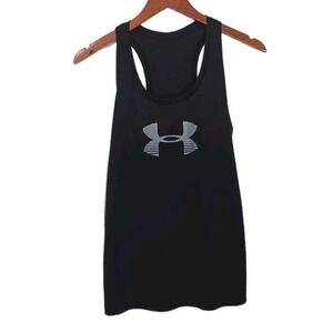 Under Armour Tank Top Womens Small Black Racerback Athletic Workout Performance
